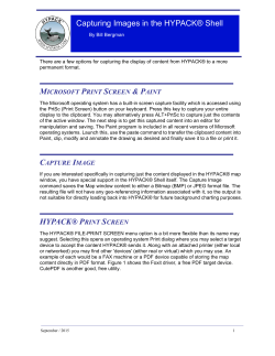 Capturing Images in the HYPACK&reg; Shell HYPACK&reg; PRINT SCREEN