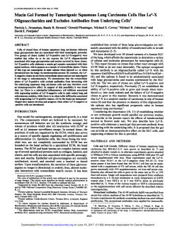 Mucin Gel Formed by Tumorigenic Squamous