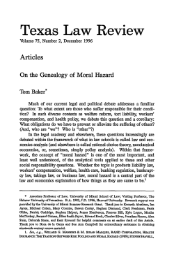On the Genealogy of Moral Hazard