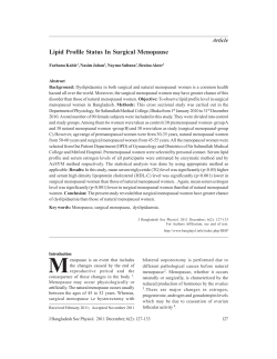 Lipid Profile Status In Surgical Menopause