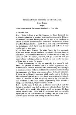 The economic theory of insurance - International Actuarial Association