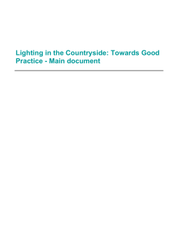 Lighting in the Countryside: Towards Good Practice