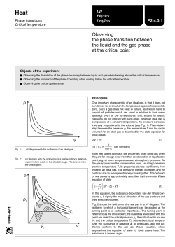 Observing the phase transition between the liquid and the gas