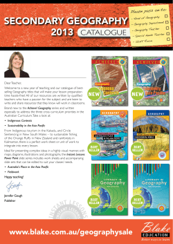 SECONDARY GEOGRAPHY 2013