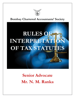 rules of interpretation of tax statutes