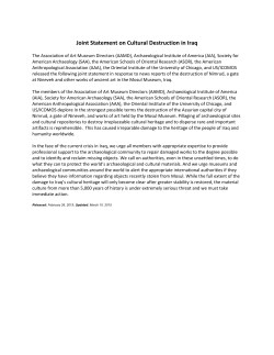 Joint Statement on Cultural Destruction in Iraq
