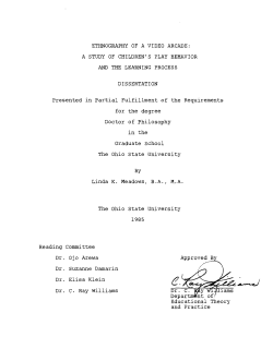 ETHNOGRAPHY OF A VIDEO ARCADE: A STUDY OF CHILDREN