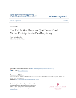 The Retributive Theory of "Just Deserts"
