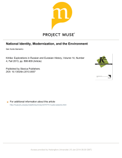 National Identity, Modernization, and the Environment