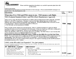 Questions: What does FAA TSO and PMA mean to me. TSO means