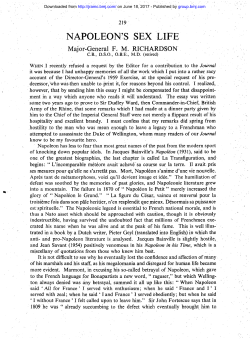 napoleon`s sex life - Journal of the Royal Army Medical Corps