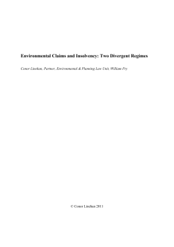 Environmental Claims and Insolvency: Two Divergent Regimes