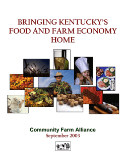 Bringing Kentucky`s Food and Farm Economy Home