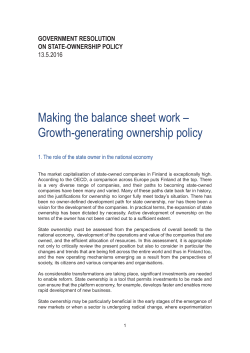 Making the balance sheet work &ndash; Growth