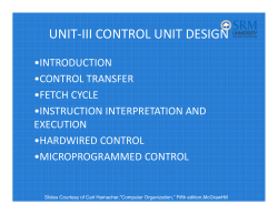 UNIT-III CONTROL UNIT DESIGN