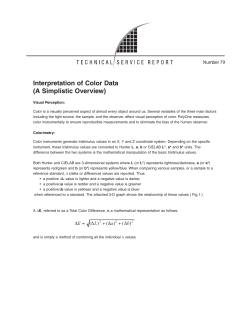 Interpretation of Color Data (A Simplistic Overview)