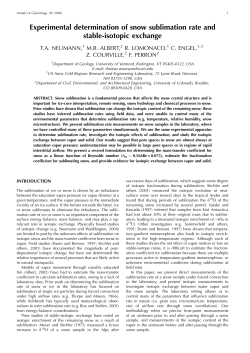 Experimental determination of snow sublimation rate and stable