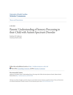 Parents` Understanding of Sensory Processing in their Child with