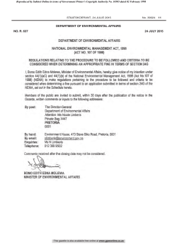 1998) (NEMA) to make regulations pertaining to the procedure to be