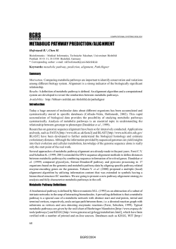 METABOLIC PATHWAY PREDICTION/ALIGNMENT