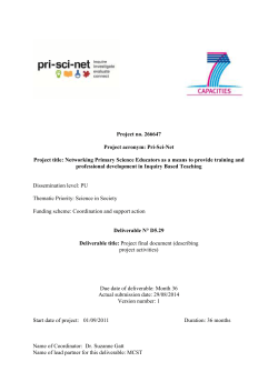 Project no. 266647 Project acronym: Pri-Sci-Net Project title