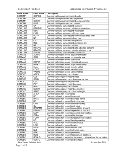 BDE Export Field List Apprentice Information Systems, Inc Page 1 of 8