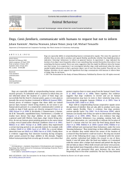 Dogs, Canis familiaris, communicate with humans to request but not