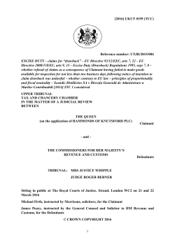 on application of Hammonds of Knutsford Plc