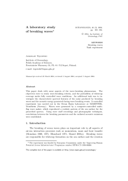 A laboratory study of breaking waves*
