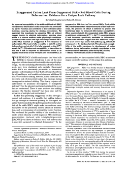 Exaggerated Cation Leak From Oxygenated Sickle
