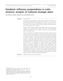 Pandemic influenza preparedness in Latin America