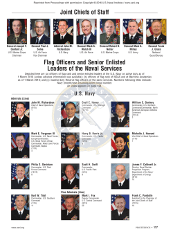 Joint Chiefs of Staff Flag Officers and Senior
