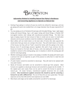 Information Related to Installing Natural Gas Piping in Residences