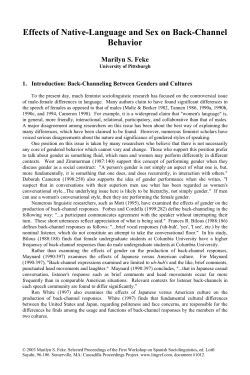 Effects of Native-Language and Sex on Back