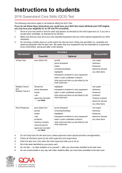 Instructions to students