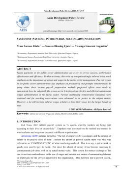 SYSTEM OF PAYROLL IN THE PUBLIC SECTOR