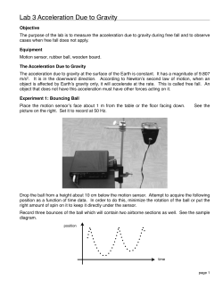 Lab 3 Acceleration from Gravity