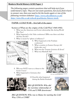 BIG QUESTION: Why did the war-time relationship of USA and
