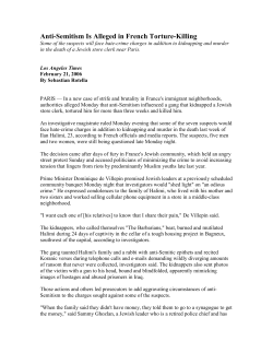 Anti-Semitism Is Alleged in French Torture-Killing