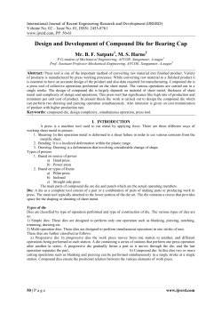 Design and Development of Compound Die for Bearing Cap