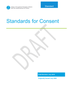 Standards for Consent - College of Occupational Therapists of Ontario