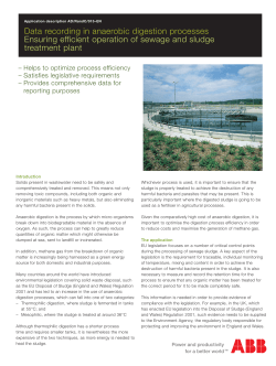 Data recording in anaerobic digestion processes Ensuring efficient