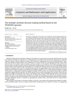 The multiple-attribute decision making method based on - Sci-Hub