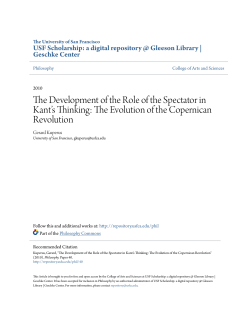 The Development of the Role of the Spectator in Kant`s Thinking