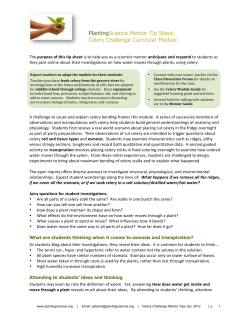 PlantingScience Mentor Tip Sheet: Celery Challenge Curricular