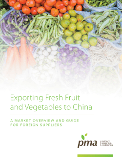 Exporting Fresh Fruit and Vegetables to China