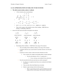 LCAO APPROXIMATIONS OF ORGANIC Pi MO