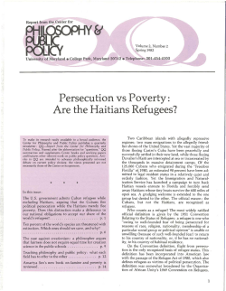 Persecution vs Poverty: Are the Haitians Refugees?