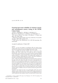 Ensuring inter-tester reliability of voluntary muscle and