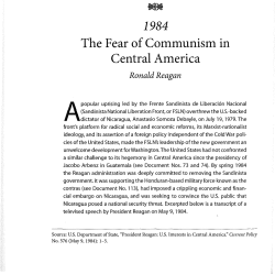 1984 The Fear of Communism in Central America